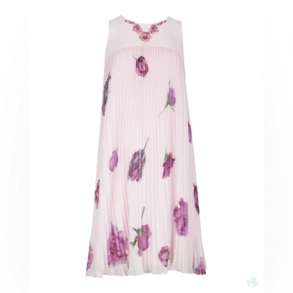 open lace back dress Sketch Floral Pleated Midi Shirt Dress | Bernia